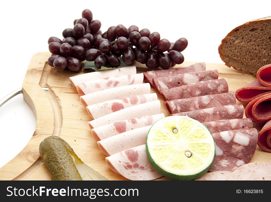 Sausage Plate With Grapes