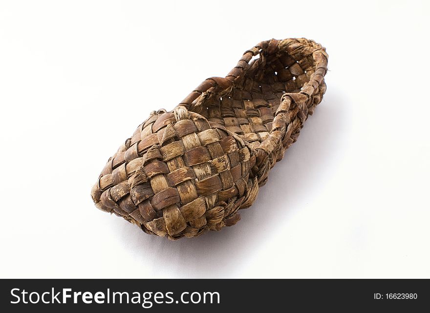 Bast shoe sandal on a white background