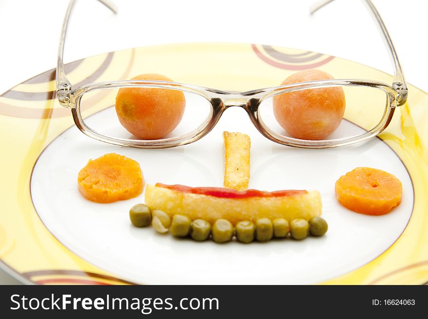 Face with carrots and glasses