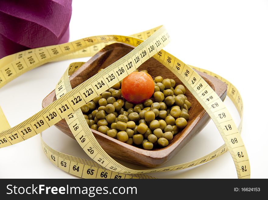 Bowl With Peas And Tape Measure