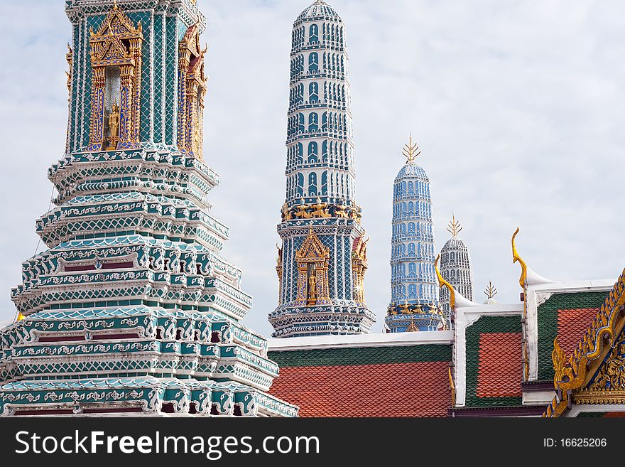 Giant Pagoda and the Temple of the attractions of Bangkok. Giant Pagoda and the Temple of the attractions of Bangkok.