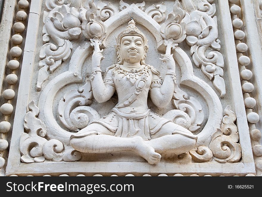 White sculpture in Thai style molding art