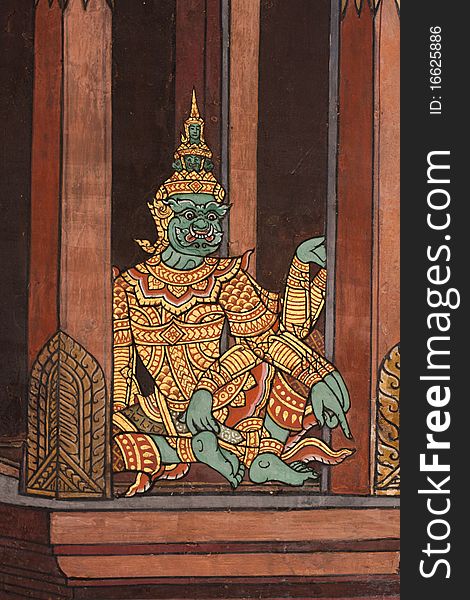 Design drawings on the wall Thai temple Public image. Can take photos. Literature is the art of Thailand. And Thailand as well as art. Design drawings on the wall Thai temple Public image. Can take photos. Literature is the art of Thailand. And Thailand as well as art.