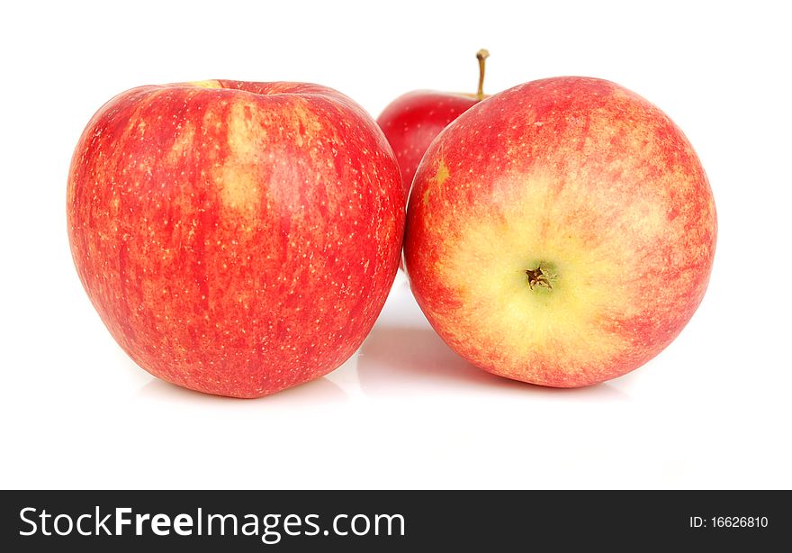 Three Red Apples Isolated.