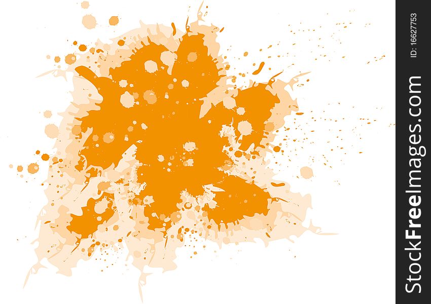 Huge ink blot, orange colored