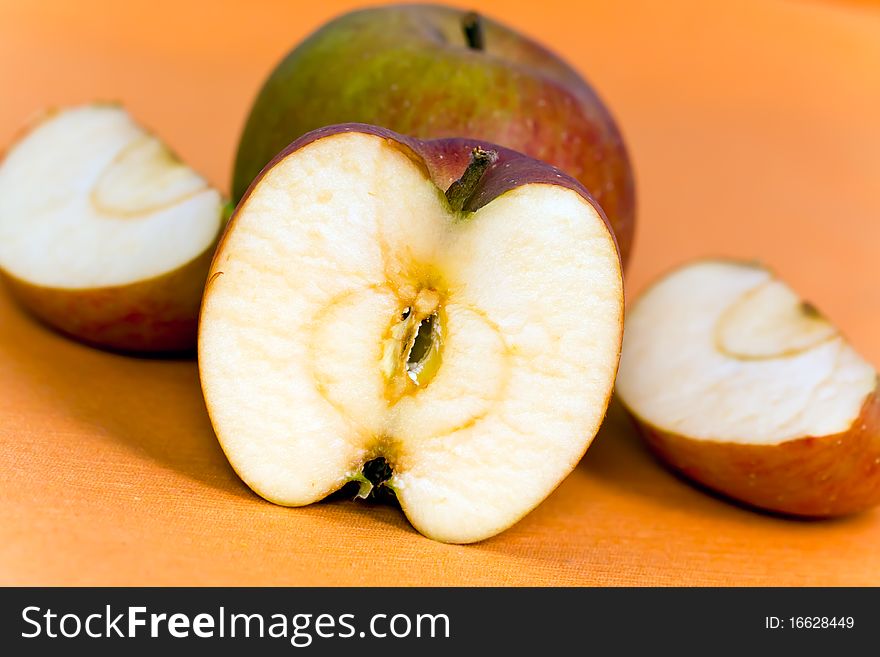 Ripe,Red Apple on the background.