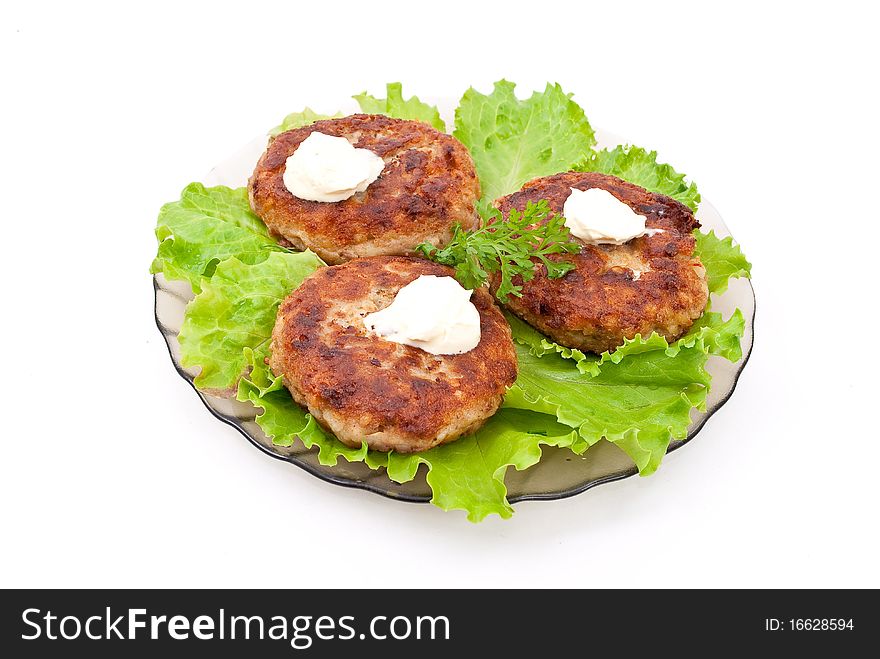 Cutlets With Salad Leaves