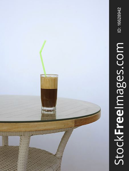 Glass of cold coffee (frappe). Photo