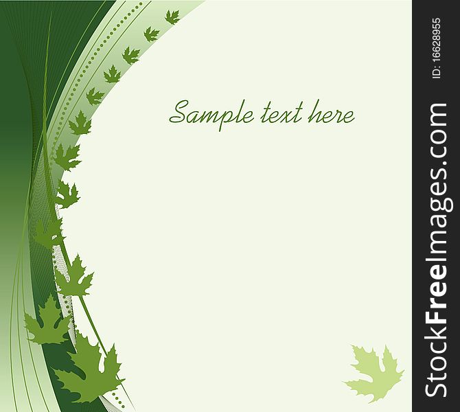 Green autumn abstract background. Vector illustration.