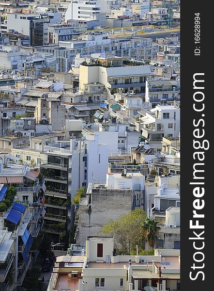 Roofs of Athenes (panorama). Photo