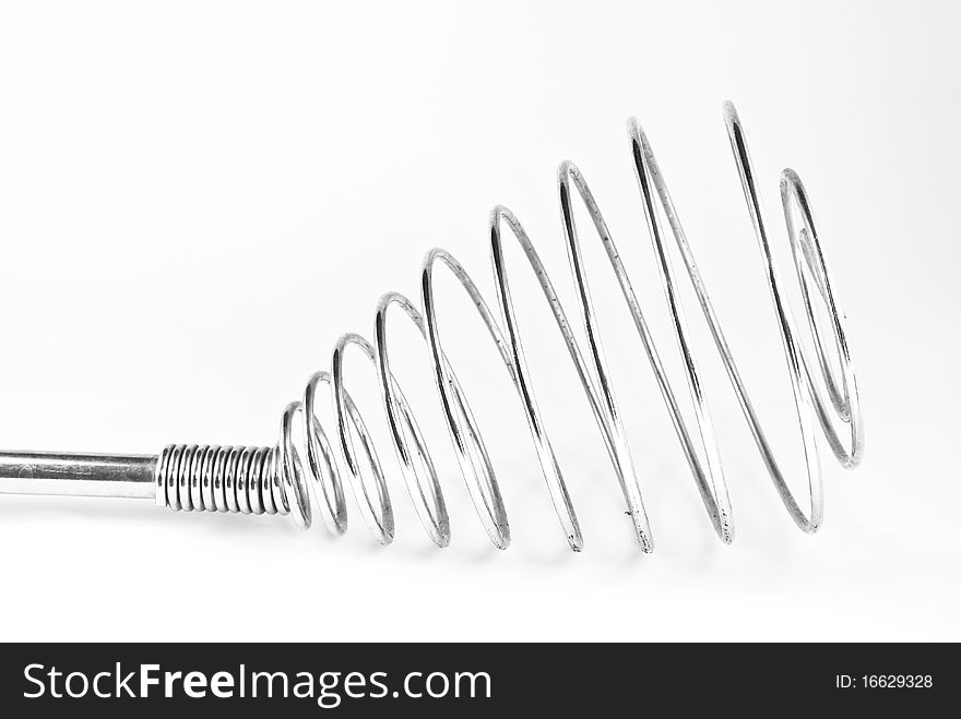 Stainless whisk wire isolated on white background