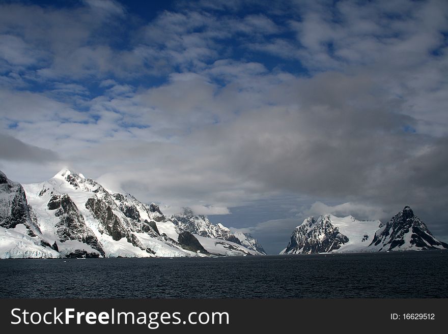 Antarctica Glacier under blue sky