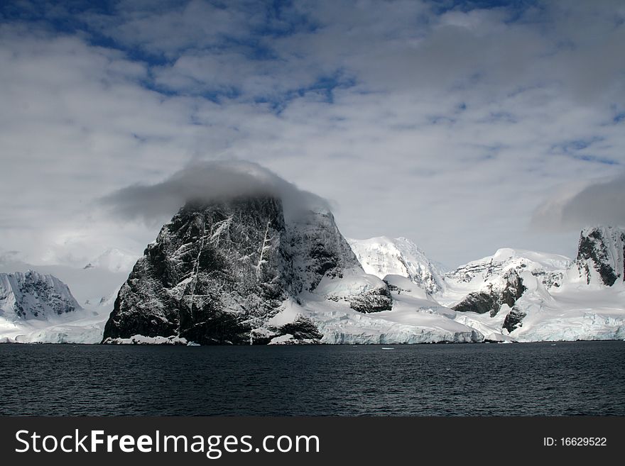 Antarctica Glacier under blue sky