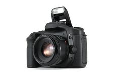 DSLR Camera With Flash Royalty Free Stock Photos
