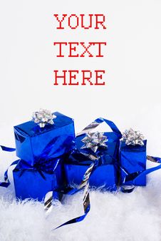 Blue Boxes And Christmas Blue Balls Stock Photo Blue Boxes And Christmas Blue Balls Stock Photo