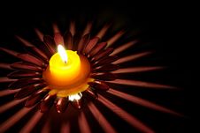 Candle On A Glass Candlestick Stock Photography Candle On A Glass Candlestick Stock Photography