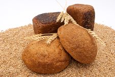 Bread With Wheat And Ears Stock Image