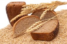 Bread With Wheat And Ears Stock Photo