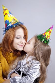 Sisters Four And Eighteen Years Old At Birthday. Stock Image