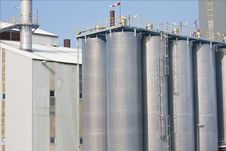 Big Silo S Of A Dutch Factory Royalty Free Stock Photo