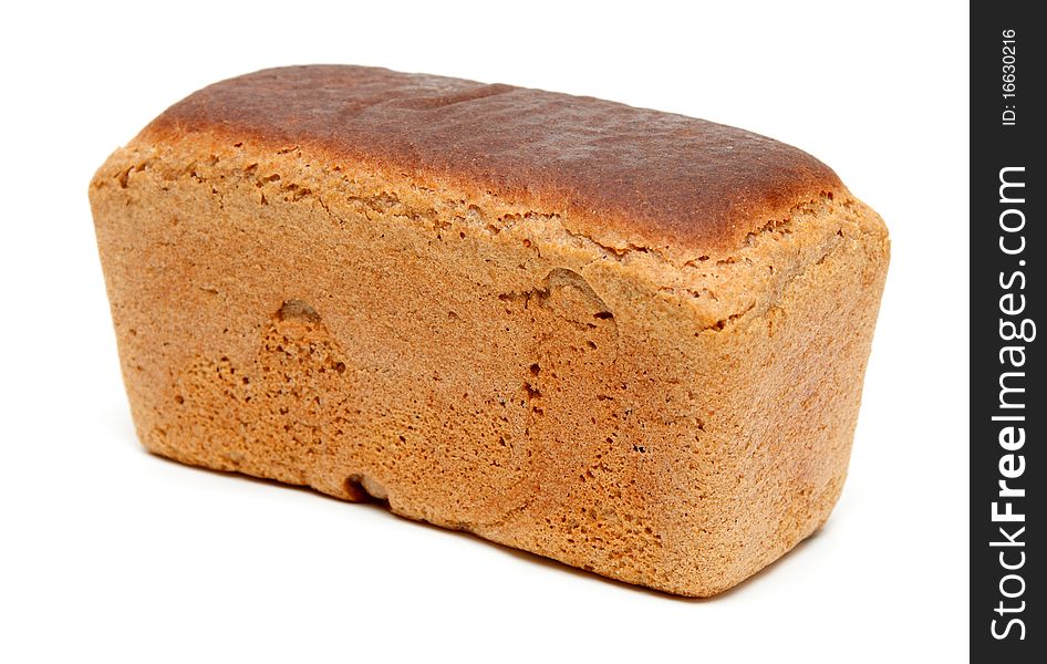 Loaf of fresh appetizing bread on white background