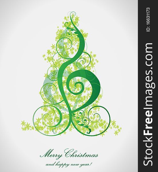 Christmas tree floral decorative abstraction  background