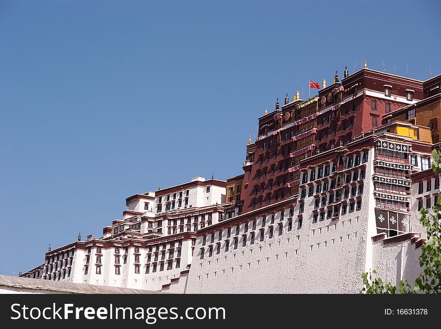 The great potala palace in tibet China in fine weather. The great potala palace in tibet China in fine weather