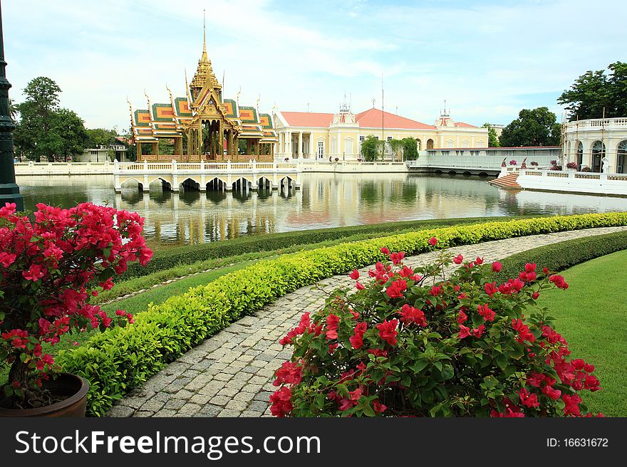 Beautiful garden walkway background Pavilion. Beautiful garden walkway background Pavilion