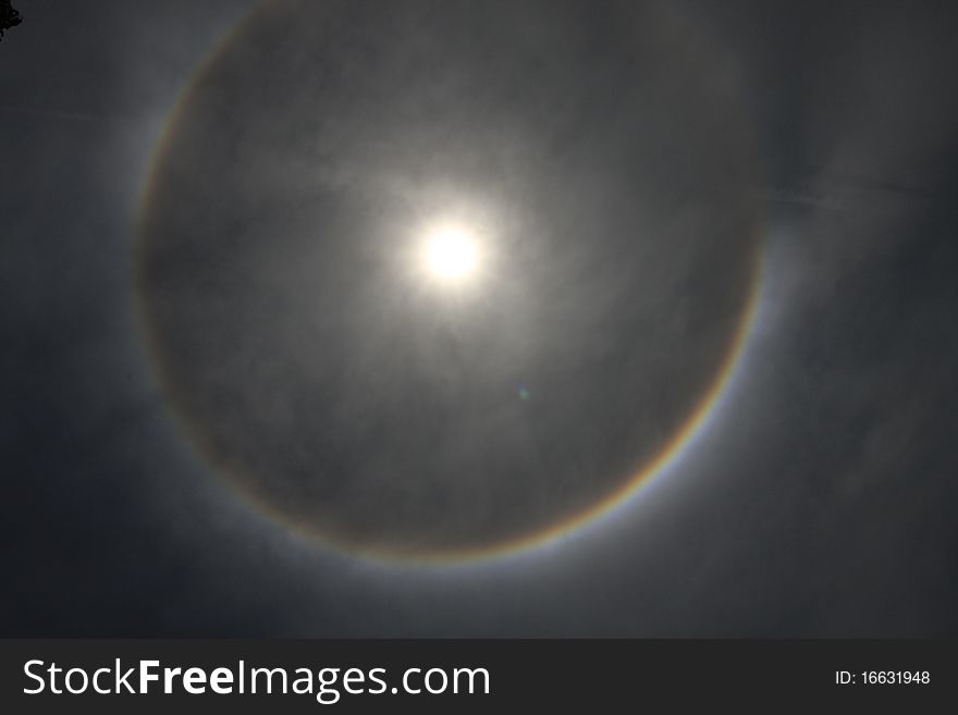 The ring around sun for beautiful corona