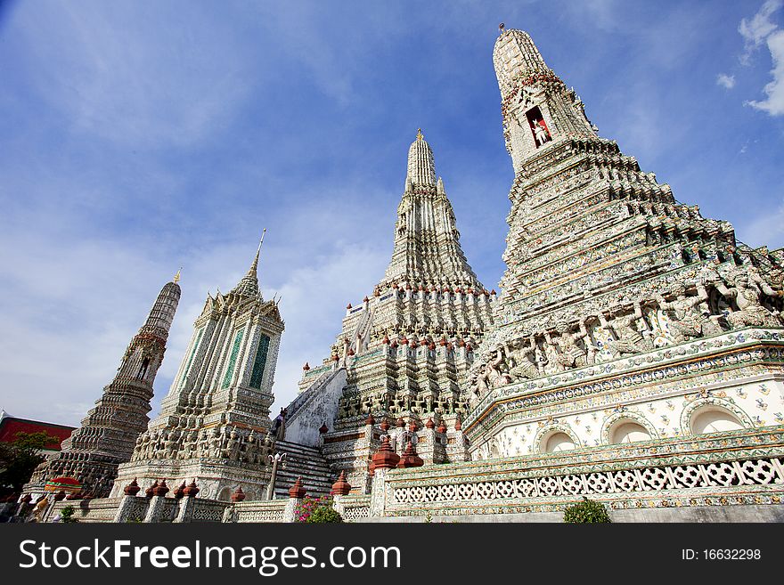 Wat Pho, Bangkok, Thailand Stunning architecture in the Chao Phraya River.