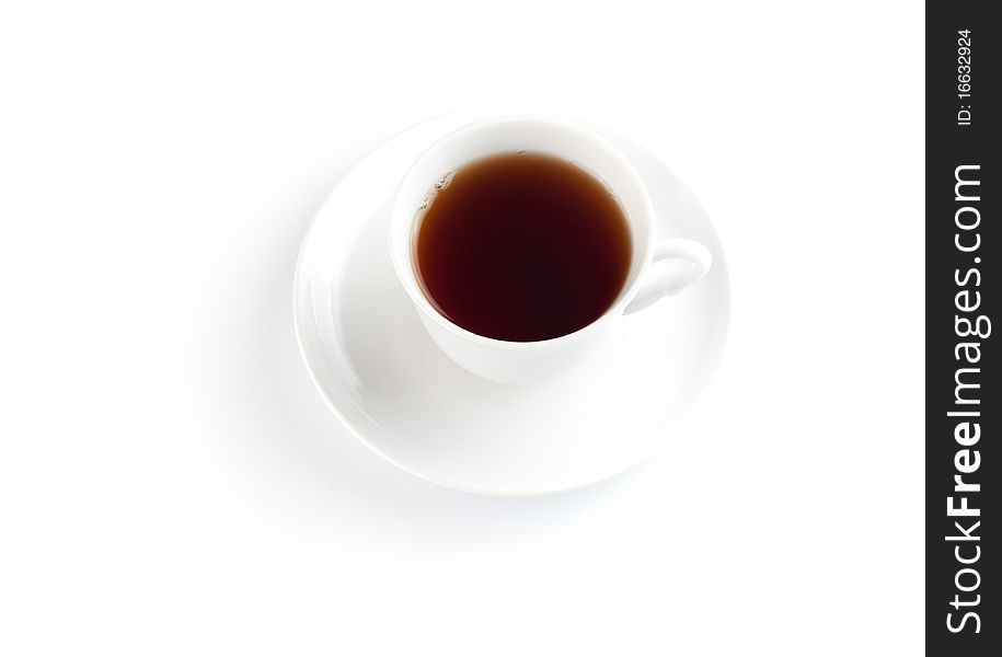 Black coffee cup on white background