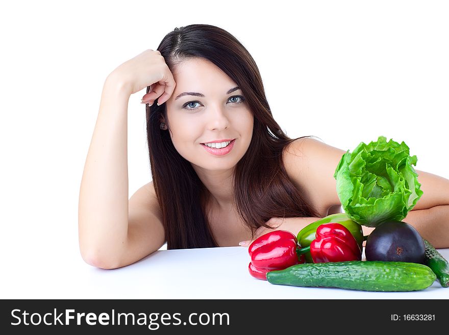 Young Girl With  Vegetables