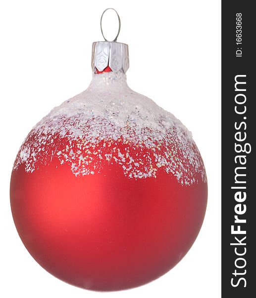 Isolated red christmas ball over white background