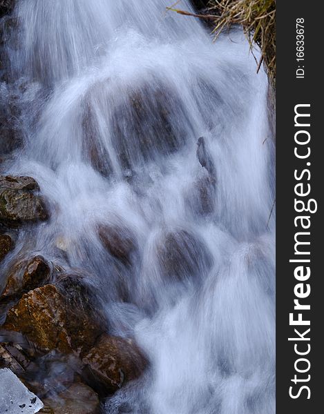 Waterfall in the European Alps.