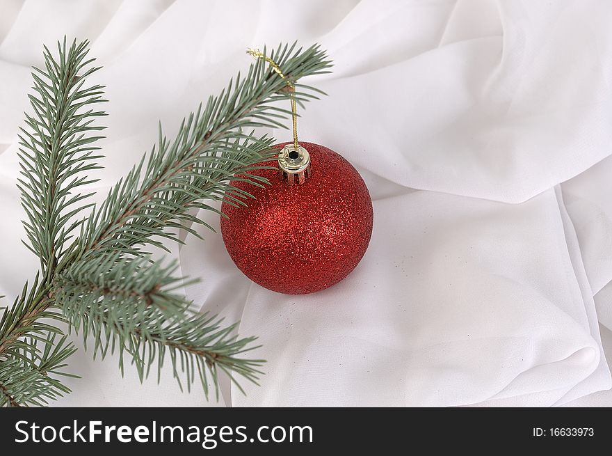 New Year's spheres on a white background