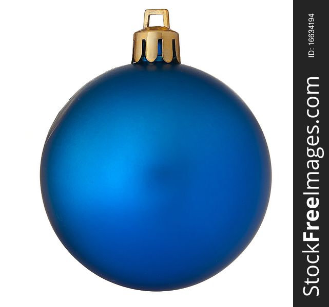 Isolated blue christmas ball over white background