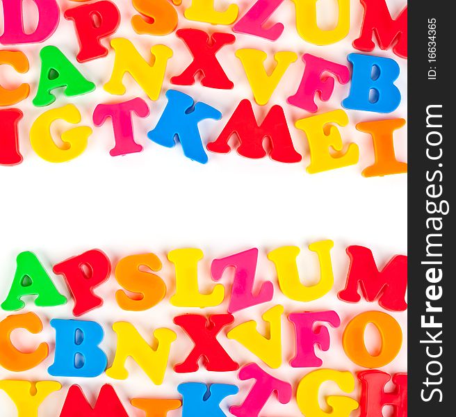 Multicolored toy letters