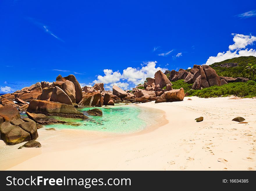 Tropical Beach At Seychelles