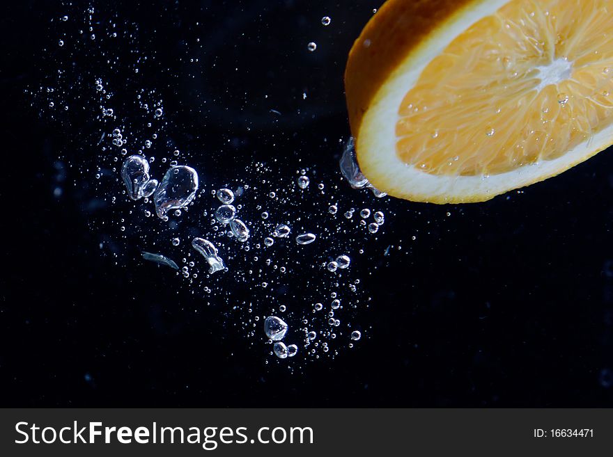 Orange And Splash Water