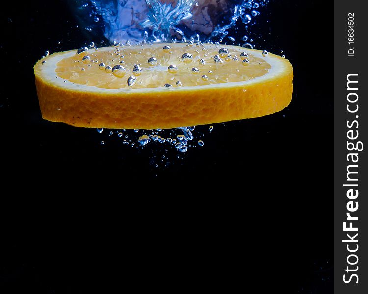 Orange And Splash Water