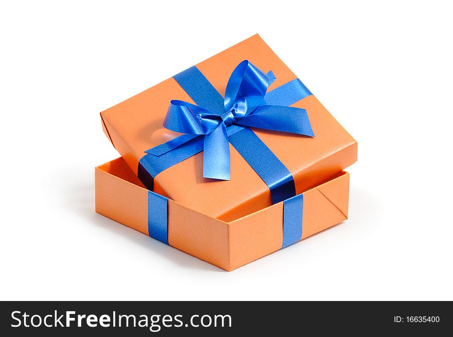 Color gift box on white background