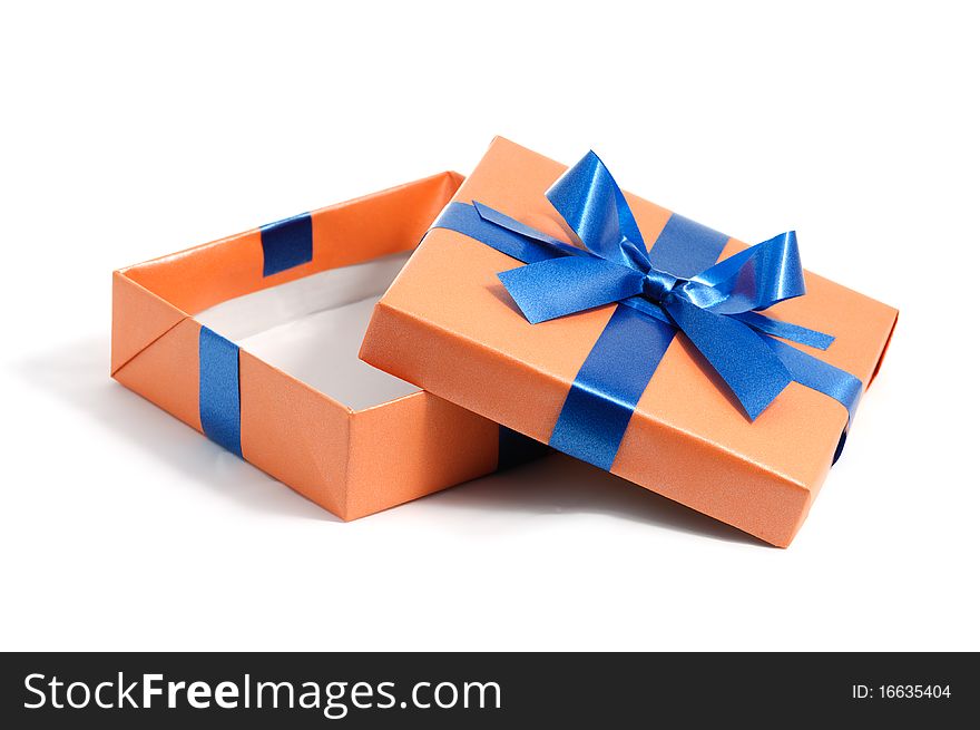 Color gift box on white background