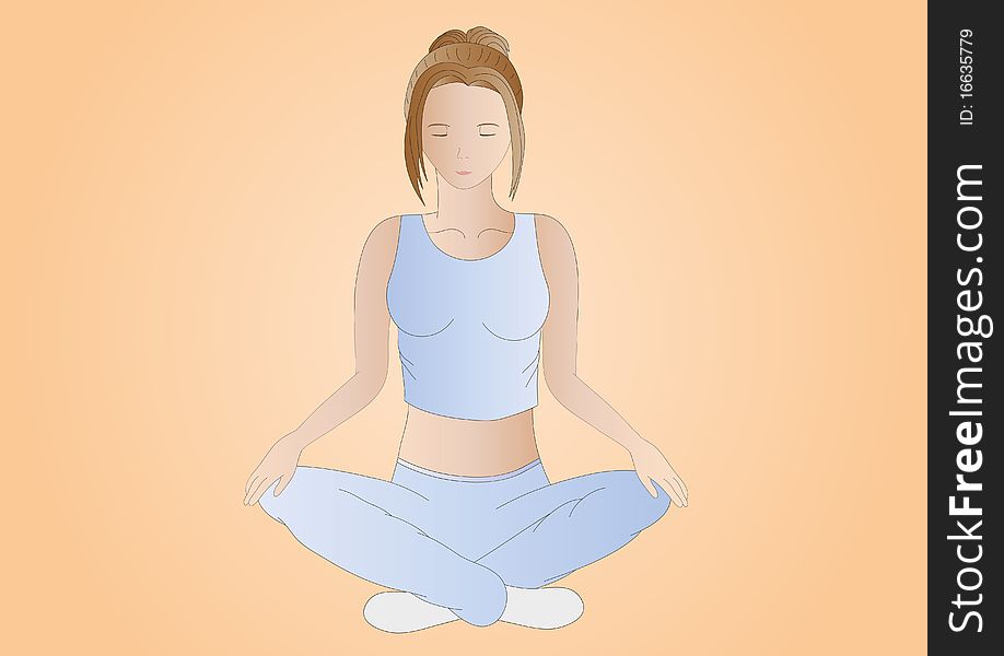 Attractive young woman doing yoga on light background. Attractive young woman doing yoga on light background