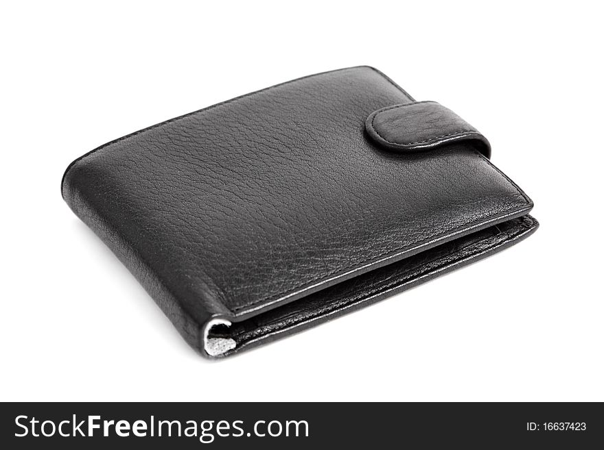 Black wallet isolated on a white background