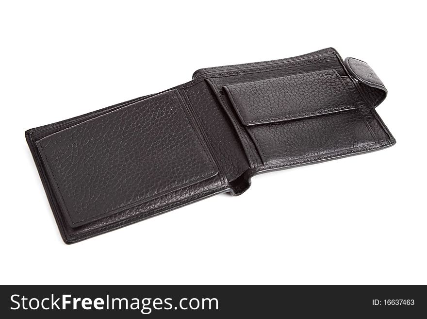 Black wallet isolated on a white background