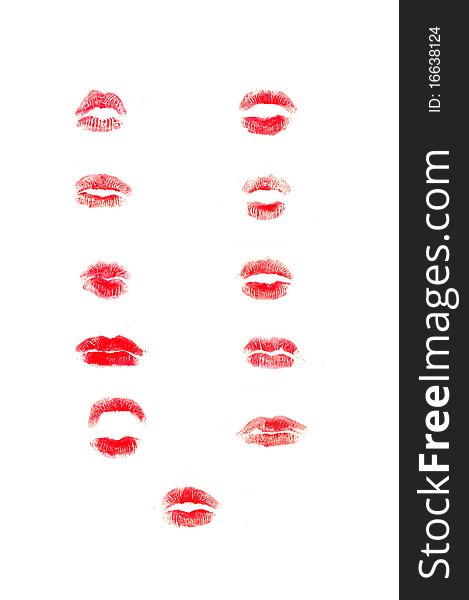 Lips pattern texture isolated white