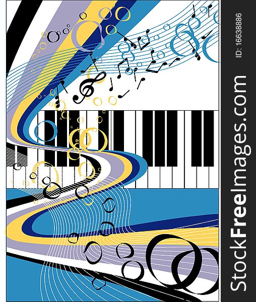 Abstraction, with notes. Vector illustration. Abstraction, with notes. Vector illustration.