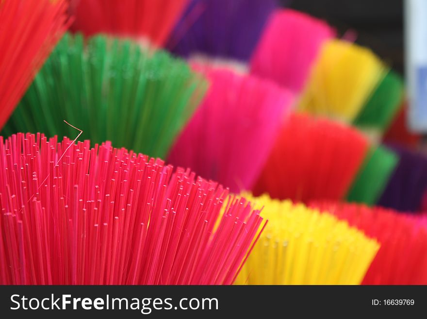 Nice coloured bundled incense sticks