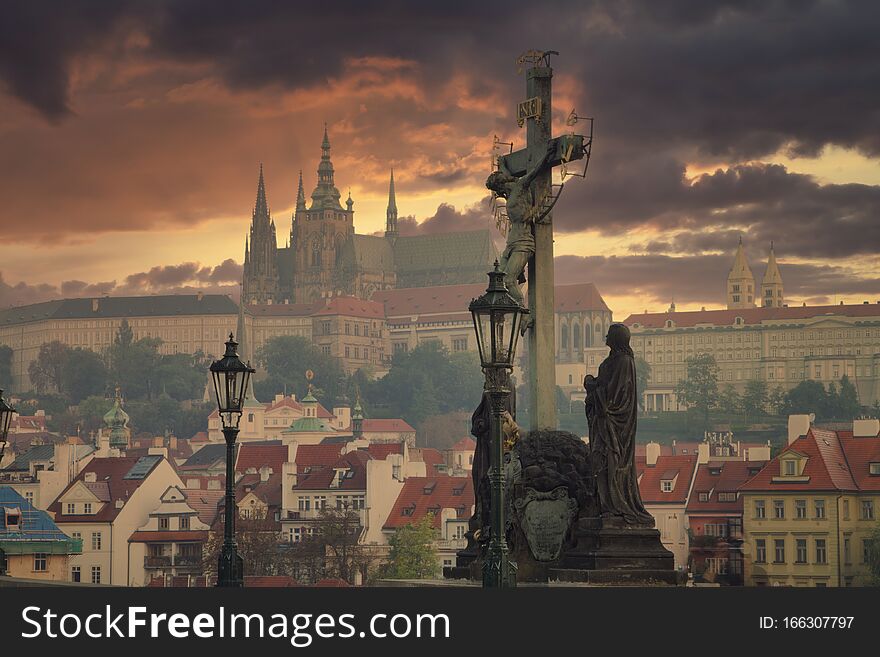 Prague - Charles bridge, Czech Republic. picturesque landscape
