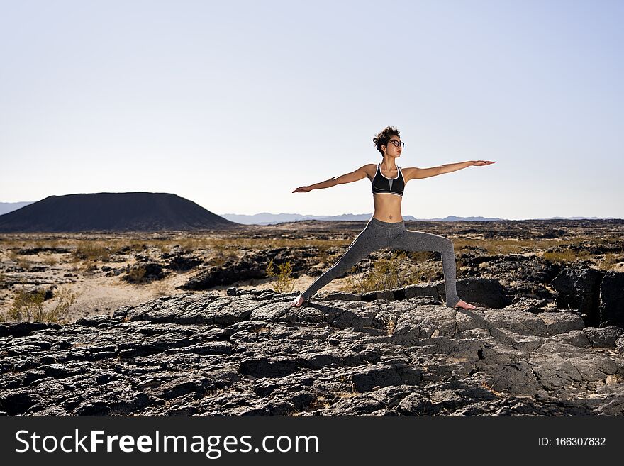 Yoga And Lava Rocks